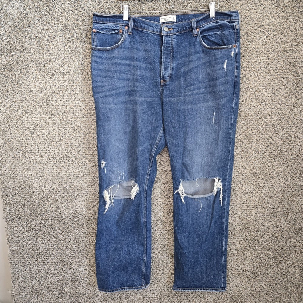 Abercrombie & Fitch‎ Jeans Womens 34 18 90s Baggy Low Rise Distressed Button Fly